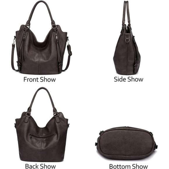 Tote Bag PU Leather Shoulder Bags Fashion Hobo Bags Large Purse and Handbags - Picture 3 of 6